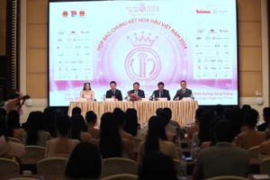 Họp báo Chung kết Hoa hậu Việt Nam 2024 tại TP Huế chiều 13/6. (Ảnh: BTC)