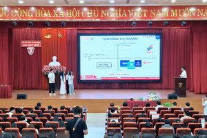 Vòng Chung kết Cuộc thi ý tưởng khởi nghiệp đổi mới sáng tạo Đại học Huế lần thứ VII. (Ảnh: Đại Dương)