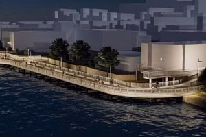 Phối cảnh tuyến đường đi bộ dọc bờ sông Hương, TP Huế (đoạn từ bến thuyền Tòa Khâm đến chân cầu Đập Đá) với kinh phí 35 tỷ đồng.