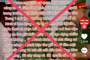 Thông tin sai sự thật về 1 chủ tịch phường tại TP Huế bị bắt cùng vàng và nhiều sổ đỏ.