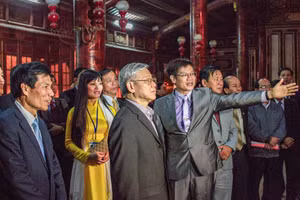 Tổng Bí thư Nguyễn Phú Trọng thăm khu di sản Huế vào tháng 3/2014. (Ảnh: Nguyễn Phúc Bảo Minh)