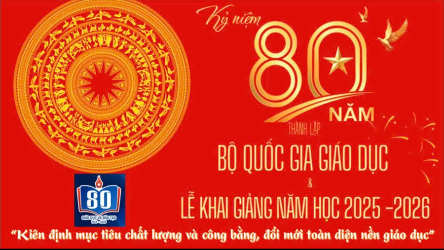 Phông nền lễ Khai giảng năm học 2025 - 2026. Ảnh: NTCC. phong-nen.jpg