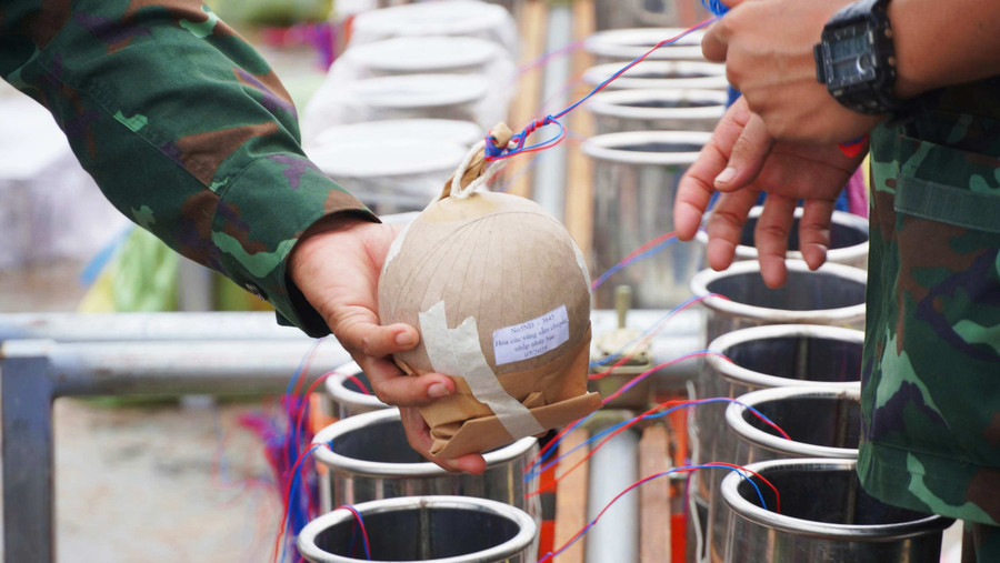 Điểm bắn pháo hoa tầm cao dự kiến trình diễn 1.000 quả pháo hoa với nhiều chủng loại, màu sắc. (Ảnh: Yến Phương)