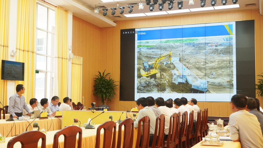 Quang cảnh buổi làm việc liên quan đến Dự án Khu công nghiệp VSIP Cần Thơ. (Ảnh: Yến Phương)