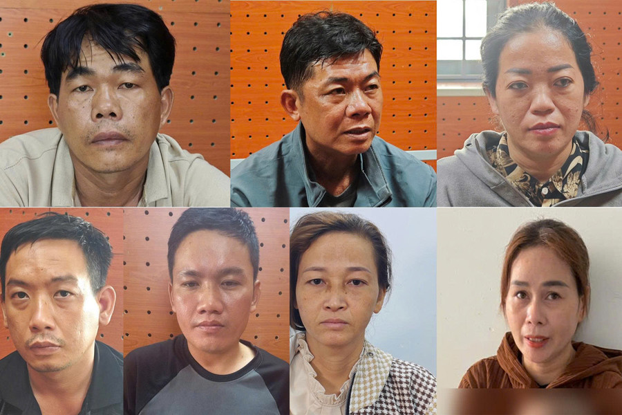 Các đối tượng liên quan đến nhóm cướp giật tài sản tại Khu tham quan Liên Hoa Bảo Tháp. Ảnh: Công an Cần Thơ.