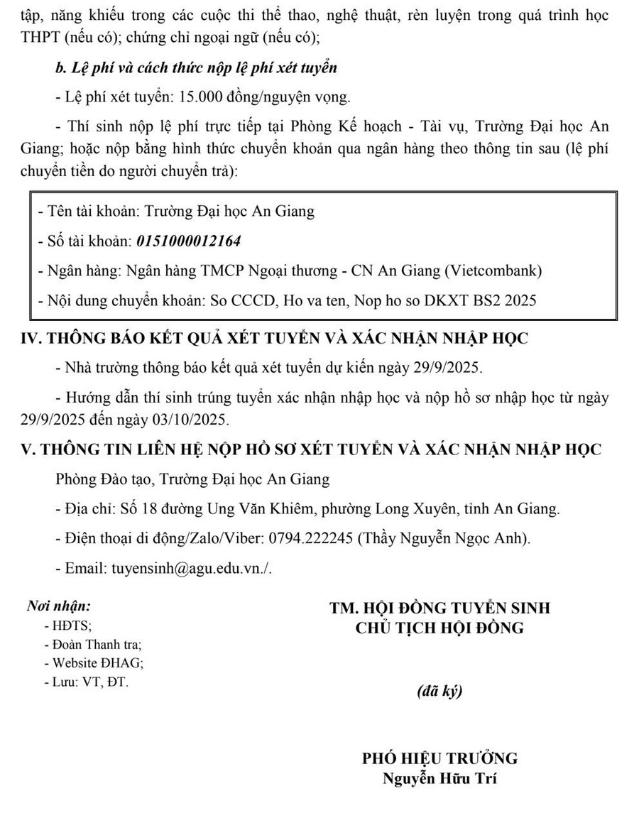 Thông báo về việc nộp hồ sơ đăng ký xét tuyển đại học hình thức đào tạo chính quy năm 2025 (bổ sung đợt 2) của Trường Đại học An Giang. agu-1.jpg