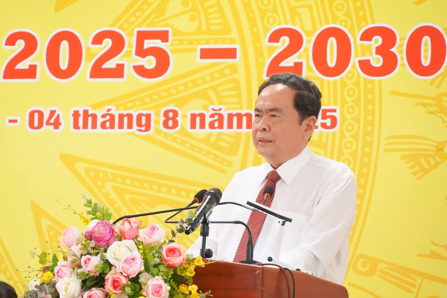 Chủ tịch Quốc hội Trần Thanh Mẫn phát biểu tại đại hội.