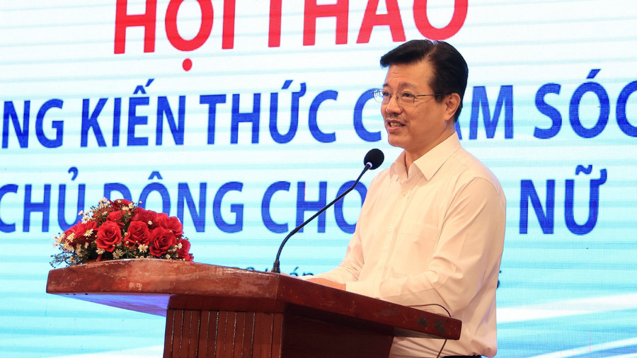 Ông Vũ Mạnh Cường, Giám đốc T5G phát biểu tại Hội thảo. phu-nu-ct-4.jpg