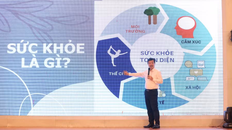 Ông Vũ Mạnh Cường, Giám đốc T5G chia sẻ nội dung về sức khỏe toàn diện.