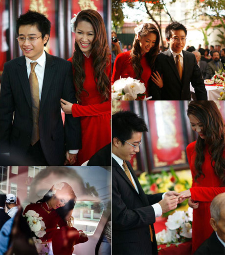 Áo dài đỏ ngày ăn hỏi khiến người ta phải nhớ mãi của sao Việt - Ảnh 8 Ao dai do ngay an hoi khien nguoi ta phai nho mai cua sao Viet - Anh 8