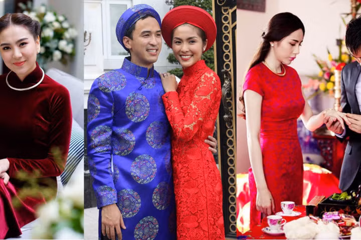 Áo dài đỏ ngày ăn hỏi khiến người ta phải nhớ mãi của sao Việt