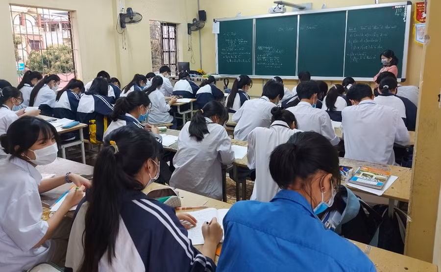 Một lớp học của Trường THPT Cẩm Giàng.