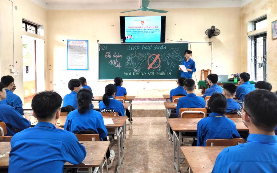 Một hoạt động tuyên truyền phòng, chống tác hại của thuốc lá tại một cơ sở giáo dục của tỉnh Hải Dương. Ảnh minh họa/internet. Một hoạt động tuyên truyền phòng, chống tác hại của thuốc lá tại một cơ sở giáo dục của tỉnh Hải Dương. Ảnh minh họa/internet.