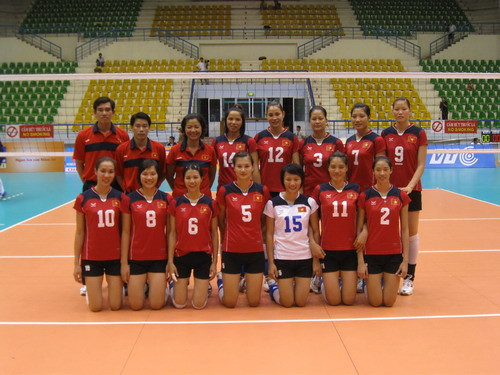 Các thành viên đội tuyển bóng chuyền nữ Việt Nam