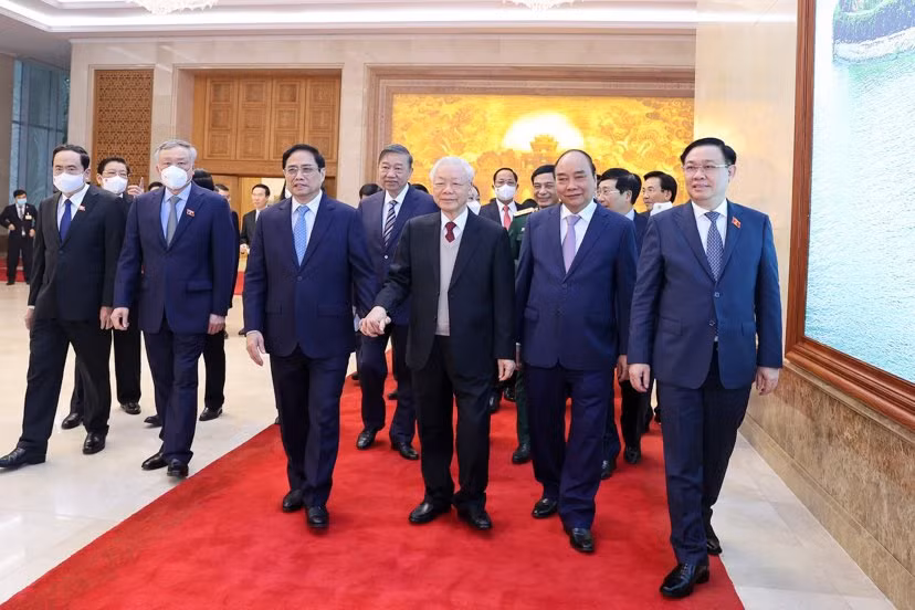 Tổng Bí thư Nguyễn Phú Trọng và các đồng chí lãnh đạo Đảng, Nhà nước đến dự Hội nghị Chính phủ với địa phương