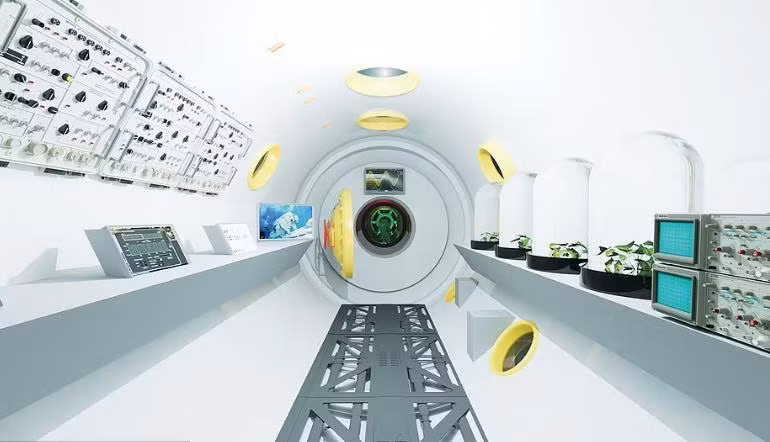 Trạm nghiên cứu hải dương học và không gian sáng tạo dự kiến dài 24m, rộng 2,3m và có tầm nhìn toàn cảnh ra biển ở mặt trước. Ảnh: Daily Mail.