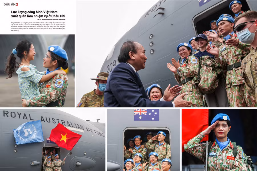 Bộ ảnh " Lực lượng công binh Việt Nam xuất quân làm nhiệm vụ ở Châu Phi", tác giả Nguyễn Phong Sơn, báo Công an Nhân dân.