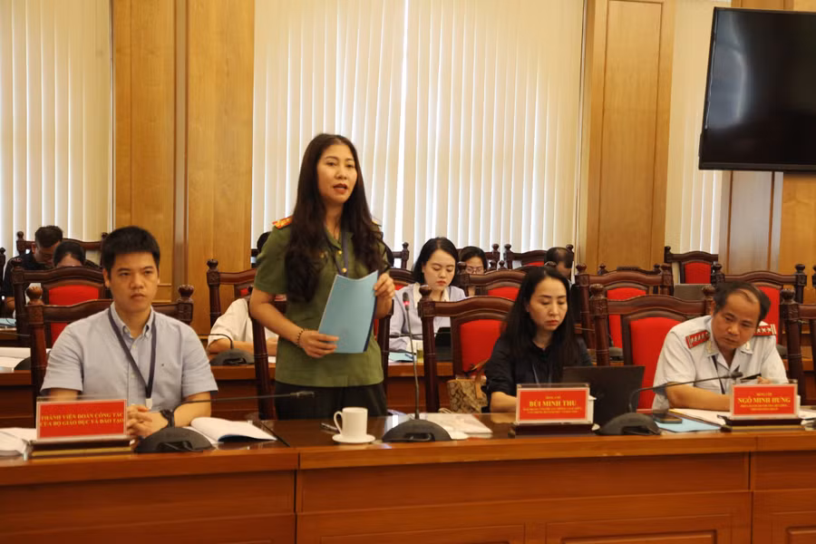 Đại diện Cục A05 – Bộ Công an phát biểu.