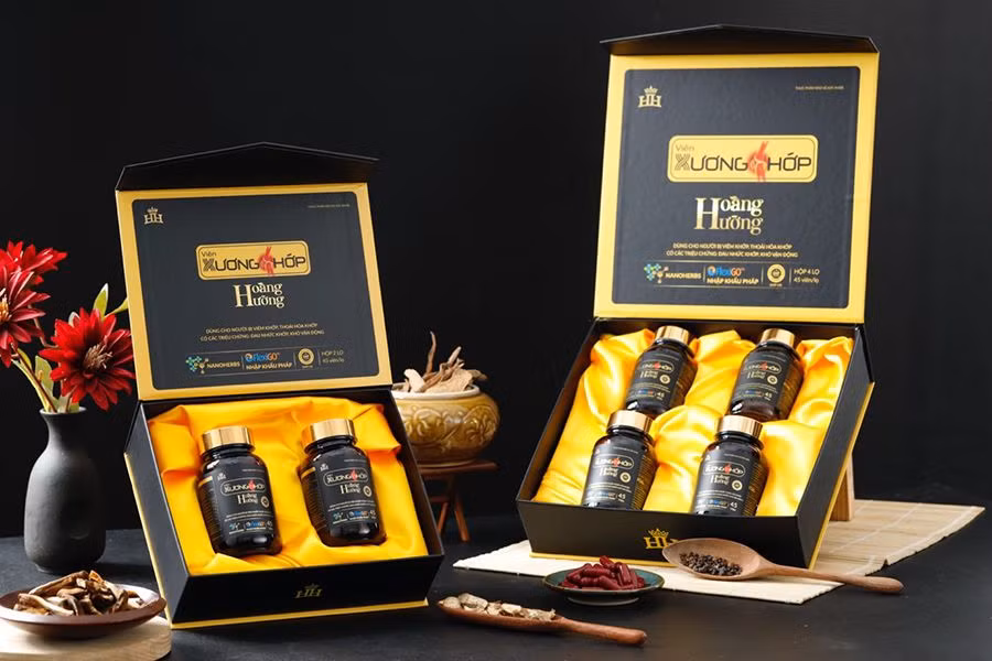 Sản phẩm thực phẩm bảo vệ sức khỏe Viên xương khớp Hoàng Hường.