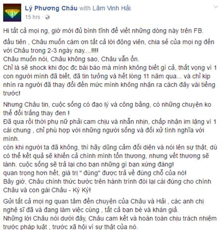 Vợ cũ Lâm Vinh Hải lên tiếng Vo cu Lam Vinh Hai len tieng