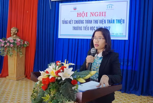 Lê Thị Thanh Xuân - Phó Giám đốc Sở GDĐT phát biểu tại Hội nghị tổng kết