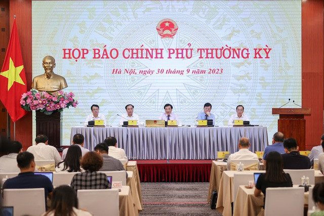 Toàn cảnh buổi họp báo. Ảnh: VGP. Toàn cảnh buổi họp báo. Ảnh: VGP.