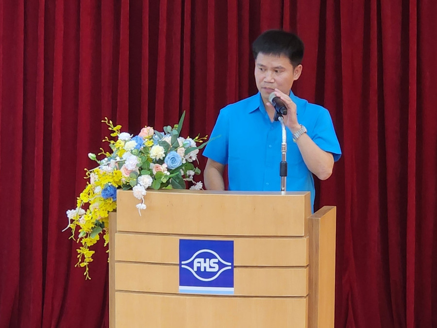 Ông Lê Văn Sỹ - Phó Chủ tịch công đoàn cơ sở Formosa đã báo cáo hoạt động công đoàn 2023
