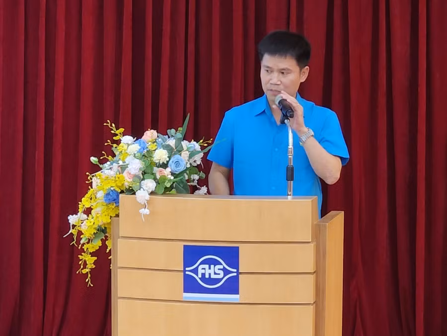 Ông Lê Văn Sỹ - Phó Chủ tịch công đoàn cơ sở Formosa đã báo cáo hoạt động công đoàn 2023
