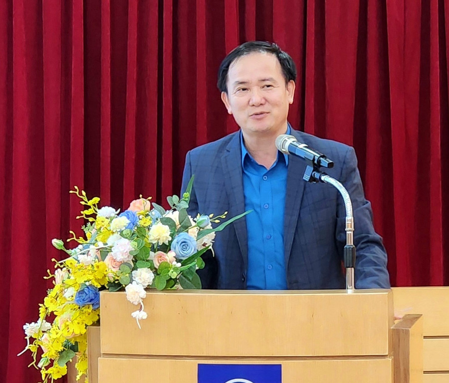 Phó Chủ tịch Liên đoàn Lao động Hà Tĩnh Ngô Đình Vân đã ghi nhận những kết quả đạt được của Công đoàn cơ sở Công ty Formosa trong năm 2023.