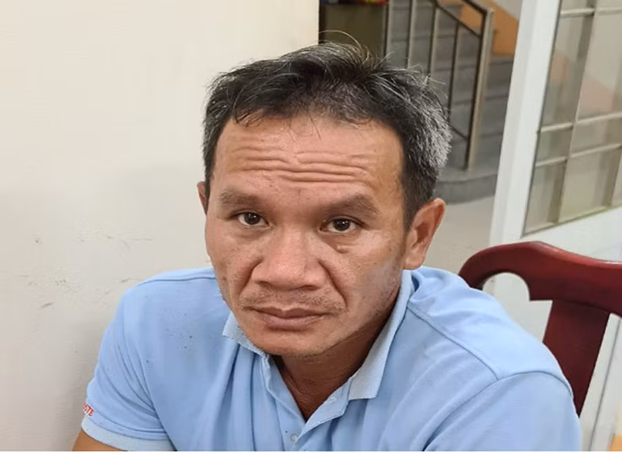 Đối tượng Nguyễn Văn Lời tại cơ quan công an. 