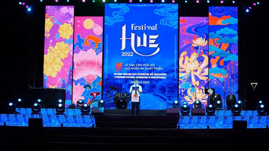 Ông Nguyễn Thanh Bình – Phó Chủ tịch UBND tỉnh Thừa Thiên - Huế, Trưởng Ban tổ chức Festival Huế 2022 phát biểu.