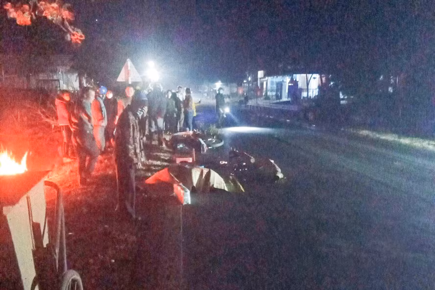 Hiện trường vụ tai nạn giao thông khiến 1 người phụ nữ tử vong.