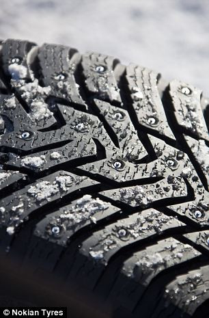 Useful up north: The company says this helps drivers to get ’stable and predictable handling’ at ’extreme speeds on uneven ice as well as during regular overtaking on winter roads’ Read more: http://www.dailymail.co.uk/sciencetech/article-2293987/Surely-skates-wouldve-better-New-world-record-set-fastest-car-ice-using-innovative-studded-tyres.html#ixzz2Nh731g6M Follow us: @MailOnline on Twitter | DailyMail on Facebook