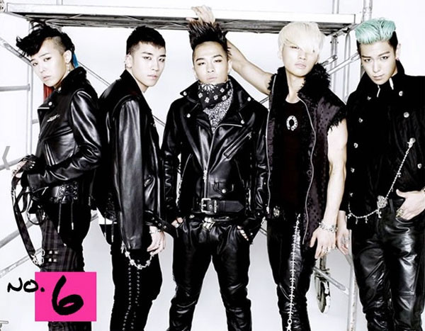 Nhóm Big Bang đứng ở vị trí thứ 5