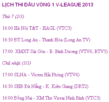 Khai mạc V-League 2013: Tương quan lực lượng cân bằng