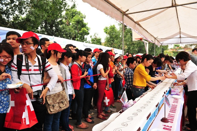 Đây cũng là điểm nhấn thu hút rất đông sinh viên đến tham dự ngày hội hôm nay. Ảnh: NN