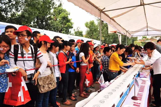 Đây cũng là điểm nhấn thu hút rất đông sinh viên đến tham dự ngày hội hôm nay. Ảnh: NN