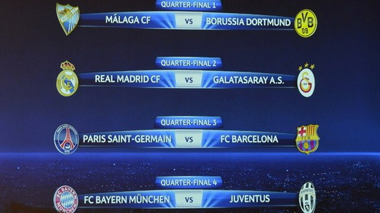 Các trận đấu tứ kết tại Champions League 2013 Các trận đấu tứ kết tại Champions League 2013