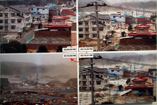 Sóng thần – Sau gần 1 phút bị trận đại hồng thủy tàn phá, cả thành phố Minamisanriku Town thuộc tỉnh Miyagi đã biến mất trong cơn sóng dữ. 