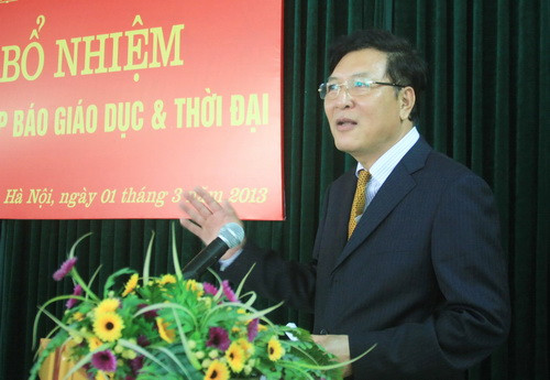 Bộ trưởng Phạm Vũ Luận phát biểu tại lễ bổ nhiệm. Ảnh, gdtd.vn 