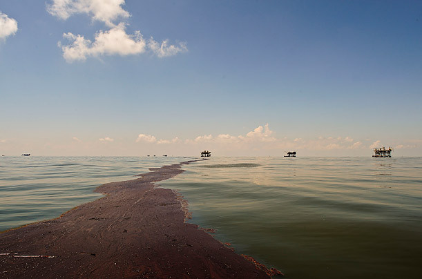 The Deepwater Horizon Oil Spill Photographed by Peter van Agtmael / Magnum for TIME The waters near Venice, La., in June, more than two months after the Deepwater Horizon oil-rig explosion spewed millions of tons of oil into the Gulf of Mexico Read more: http://www.time.com/time/photogallery/0,29307,2036245,00.html#ixzz18Zl0mIMZ