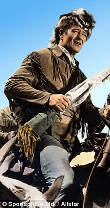 Lookalike: Vladimir Putin on horseback in Siberia (left) and John Wayne as Davy Crockett in the movie The Alamo Read more: http://www.dailymail.co.uk/news/worldnews/article-1255992/Action-man-Putin-King-wild-frontier-.html#ixzz0hRaidVdL