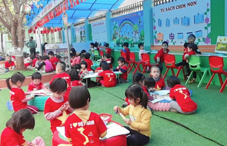 Nông thôn mới Thái Tân giúp trường học nâng cao chất lượng giáo dục.