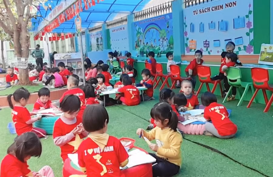 Nông thôn mới Thái Tân giúp trường học nâng cao chất lượng giáo dục.