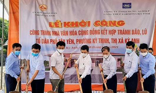 Formosa Hà Tĩnh tài trợ xây nhà văn hóa cộng đồng kết hợp tránh trú bão tại TX Kỳ Anh