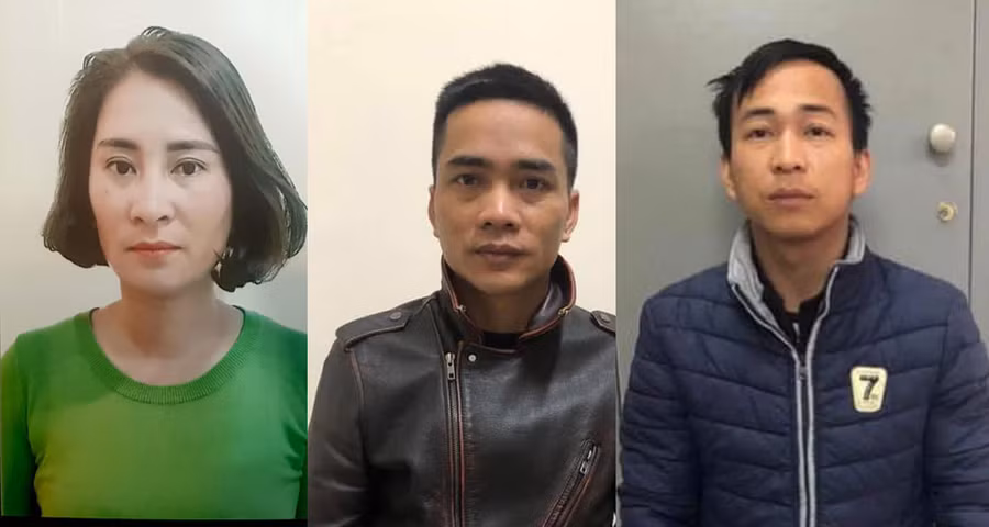 Các đối tượng bị cơ quan chức năng khởi tố. Ảnh: Công an Hà Nội