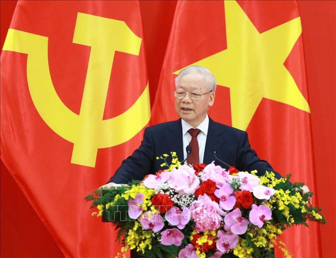 Tổng Bí thư Nguyễn Phú Trọng phát biểu tại buổi gặp gỡ nhân sĩ hữu nghị và thế hệ trẻ Việt Nam - Trung Quốc. Tổng Bí thư Nguyễn Phú Trọng phát biểu tại buổi gặp gỡ nhân sĩ hữu nghị và thế hệ trẻ Việt Nam - Trung Quốc.