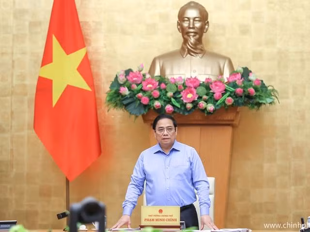 Thủ tướng phát biểu khai mạc phiên họp Chính phủ thường kỳ tháng 8 năm 2022 - Ảnh: VGP/Nhật Bắc.