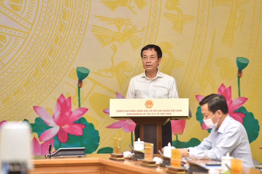 Bộ trưởng Bộ Thông tin và Truyền thông Nguyễn Mạnh Hùng phát biểu tại Lễ phát động.