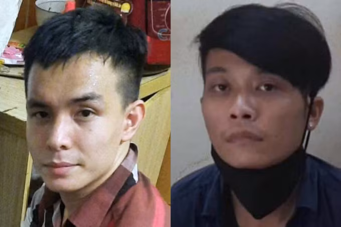 Hai đối tượng Dương Đức Anh và Võ Hoài Nam tại cơ quan chức năng. 